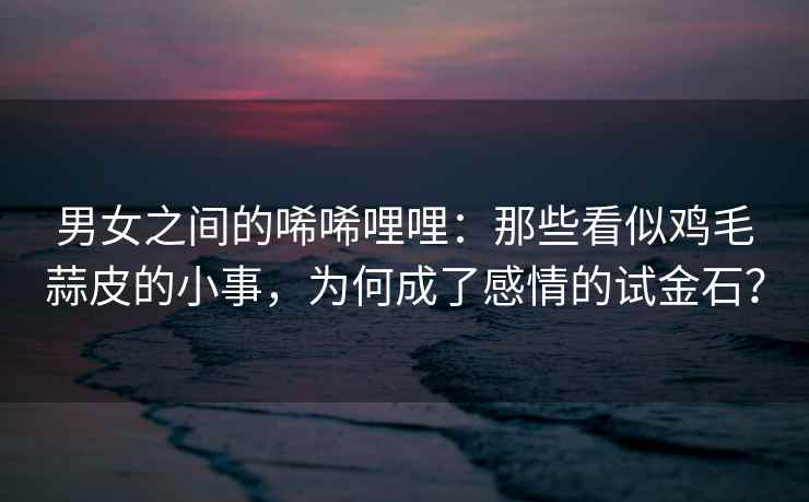 男女之间的唏唏哩哩：那些看似鸡毛蒜皮的小事，为何成了感情的试金石？